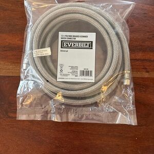 Everbilt Universal 12’ Polymer Braided Icemaker Water Connector New Sealed Pack